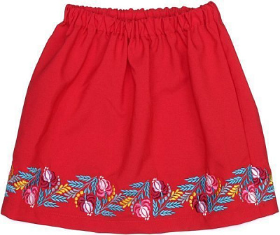 Юбка для девочек на резинке Україна р.110-116 красный С010Д 