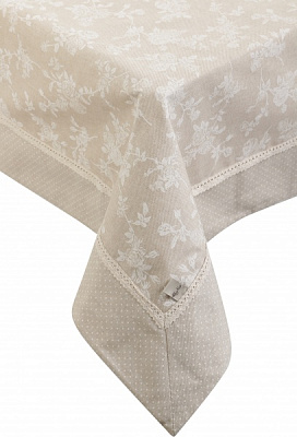 Скатерть Шале розы с кантом 136x180 см бежевый La Nuit 