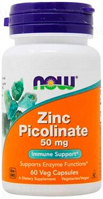 Пиколинат цинка Now Foods 50 mg 60 шт./уп. 