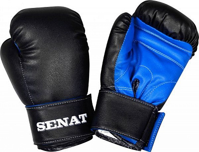 Боксерские перчатки SENAT 8oz 1550-blk/bl черный с синим
