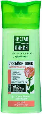 Лосьйон-тонік Чистая Линия Пелюстки троянди для сухої та чутливої шкіри 100 мл