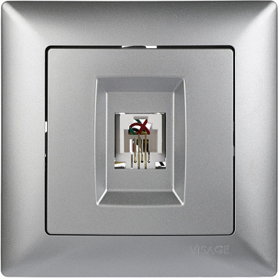 Розетка телефонна Gunsan Visage срібний VS 28 15 120