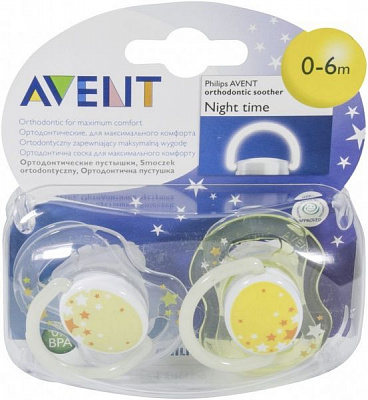 Набір пустушок для сну Philips Avent 2 шт SCF176/18