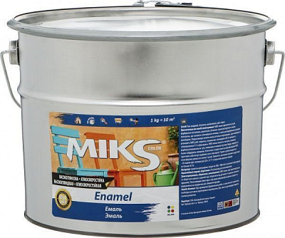 Эмаль MIKS Color алкидная белый матовый мат 12кг