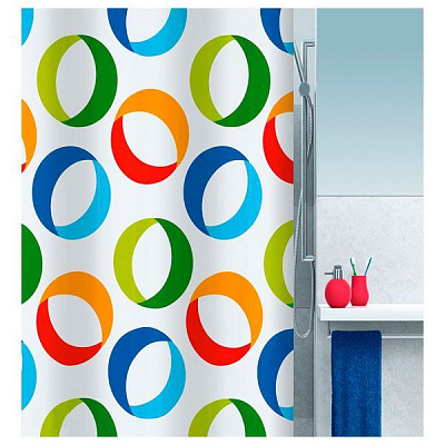 Шторка для душу Spirella Rings 180x200 см різнокольорова