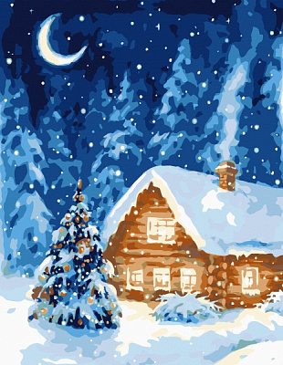 Набор, техника акриловая живопись по номерам Зимний пейзаж 4 35х45 см Rosa Start 