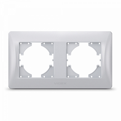 Рамка двомісна Videx Binera горизонтальна срібний VF-BNFR2H-SS