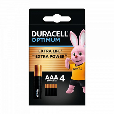 Батарейка Duracell LR03 KPD 04х10 Optimum AAA (мизинчиковые) 4 шт.