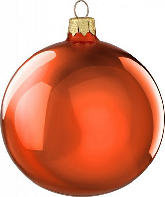 Шар стеклянный d80 однотонный металлик оранжевый