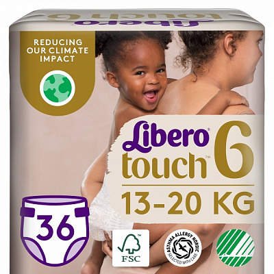 Підгузки Libero Touch 6 13-20 кг 36 шт.