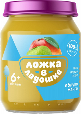 Пюре фруктовое Ложка в ладошке Яблоко-манго 180 г 