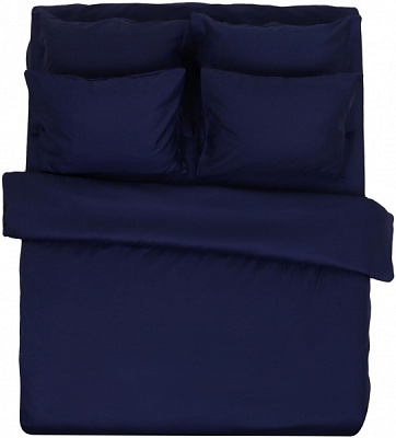 Комплект постельного белья Mishalle евро темно-синий Ideal 