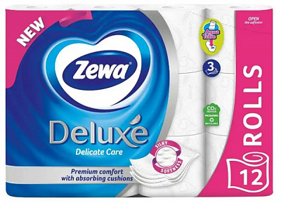 Туалетная бумага Zewa Deluxe белая лимитированная трехслойная коллекция