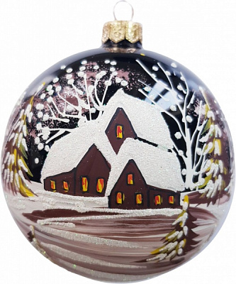 Куля новорічна Юріта Пейзаж d 110 мм чорний 100404M