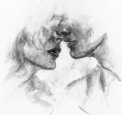 Репродукция Влюбленные абстракция 50x50 см Арт Фемелі 