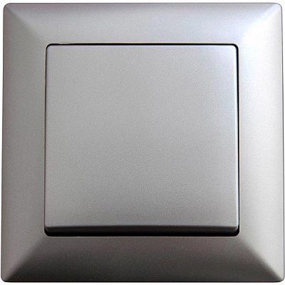 Выключатель одноклавишный Gunsan Visage без подсветки 16 А 250В IP20 серебряный VS 28 15 101