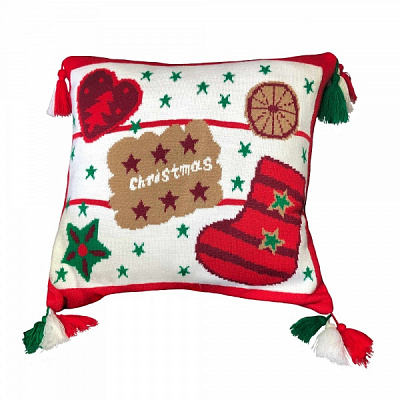 Подушка декоративна Печиво біла 45x45 см білий із малюнком La Nuit