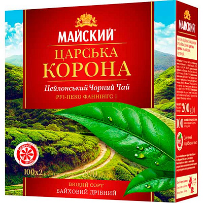 Чай черный Майский Царская Корона 100 пакетиков