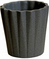 Кашпо для суккулентов №6 керамическое крошка фигурный 0,35 л черный (074-6-003)