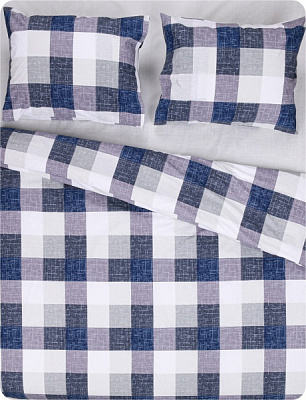 Комплект постільної білизни Синя клітина 2 синій La Nuit