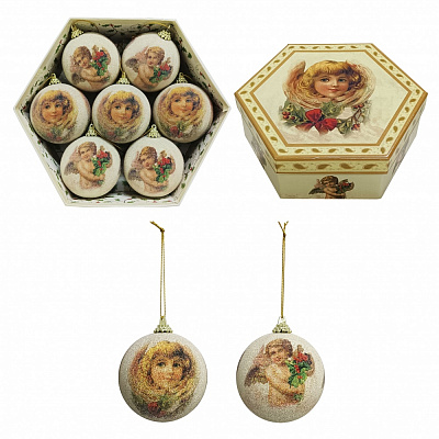 Набор шаров Ангелы d 75 мм 7 шт./уп.