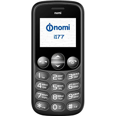 Мобильный телефон (бабушкофон) Nomi i177 (Metal Grey)