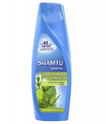 Шампунь Shamtu Глибоке очищення та свіжість з екстрактами трав для жирного волосся 200 мл