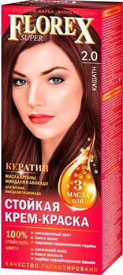 Фарба для волосся Флорекс Кератин 2.0 каштан 120 мл