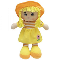 Лялька Девілон 860937 м'яконабивна з вишитим обличчям 36 см жовта