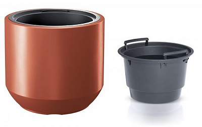 Горщик для квітів Prosperplast HEOS 390х350 мм круглий бронза
