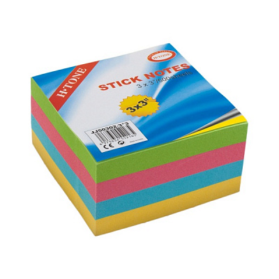 Стікери 76х76 мм 5 кольорів по 100 аркушів JJ50302-3x3 H-Tone