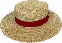 Шляпа-канотье Luna Каролина one size бежевый с красным