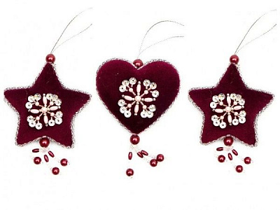 Фигурка декоративная Девилон из ткани с бисером, 3 шт. в ассортименте 8 см 430178