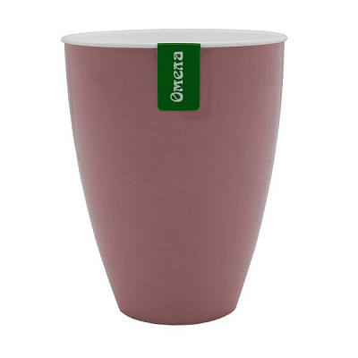 Горшок пластиковый Омела Самоувлажняющийся 0,6 литра круглый пудровый 