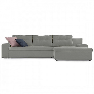 Диван угловой PRAKTICA Sofa Оливер велюр серый 3030x2120x715 мм