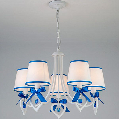 Люстра подвесная Strotskis Terry 5x40 Вт E14 сине-белый 60066/5 