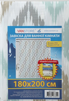 Шторка для ванны VanStore Vestre 180x200 см 61019
