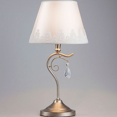 Настольная лампа декоративная Strotskis Incanto 01022/1 1x40 Вт E14 серебряная