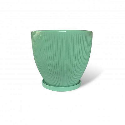 Горшок керамический Резон Гофре фигурный 11,5л мятный 