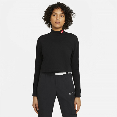 Футболка Nike W NSW TEE LS MOCK LOVE DB9735-010 р.2XL черный