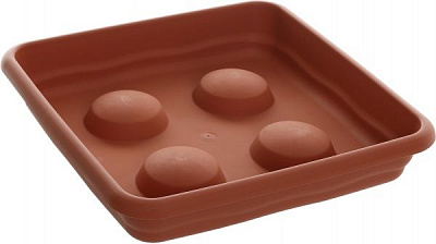 Піддон пластиковий Plastiken Terra Plato Cuadrada квадратний (7838) теракот