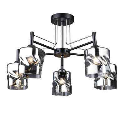 Люстра стельова Victoria Lighting 5x60 Вт E27 чорний Person/PL5 black