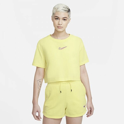 Футболка Nike W NSW CROP TEE PRNT DJ4125-712 р. XS желтый