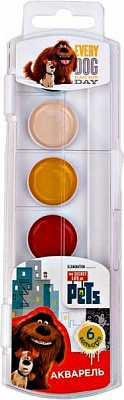 Фарби акварельні медові The Secret Life of Pets 6 кольорів Перо