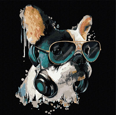 Картина по номерам Пушистый диджей 40х40 см 40x40 см Идейка 