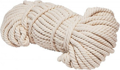 Шнур бавовняний бавовняна кручена 5 мм 20 м білий 0,3 кг