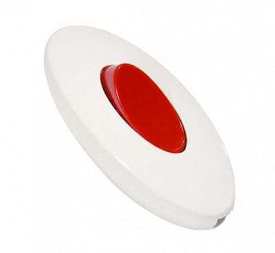 Вимикач для бра одноклавішний без підсвітки білий із червоним 10080