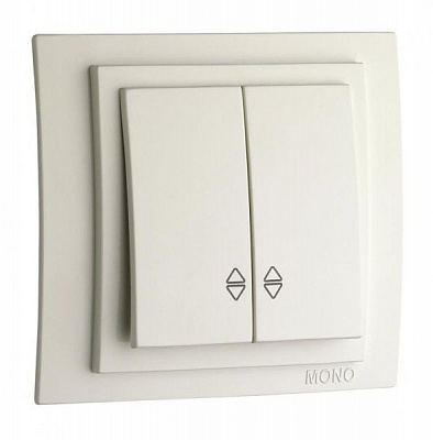 Выключатель проходной двухклавишный Mono Larissa без подсветки 10 А 250В белый 103-191923-111