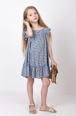 Платье Mevis 01 р.116 темно-голубой 