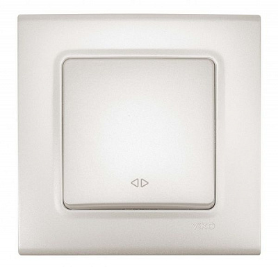 Выключатель реверсивный одноклавишный Viko Linnera Life без подсветки белый перламутр